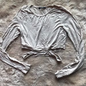 Tan crop top w/cut out sides